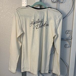 Harley-Davidson lightweight Ivory Long Sleeve Top
